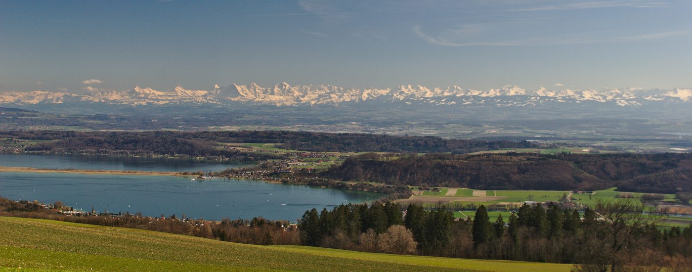 Lac de Bienne et les Alpes by flöschen