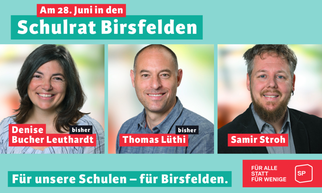 Kandidierende der SP Birsfelden für Schulratswahlen 2020