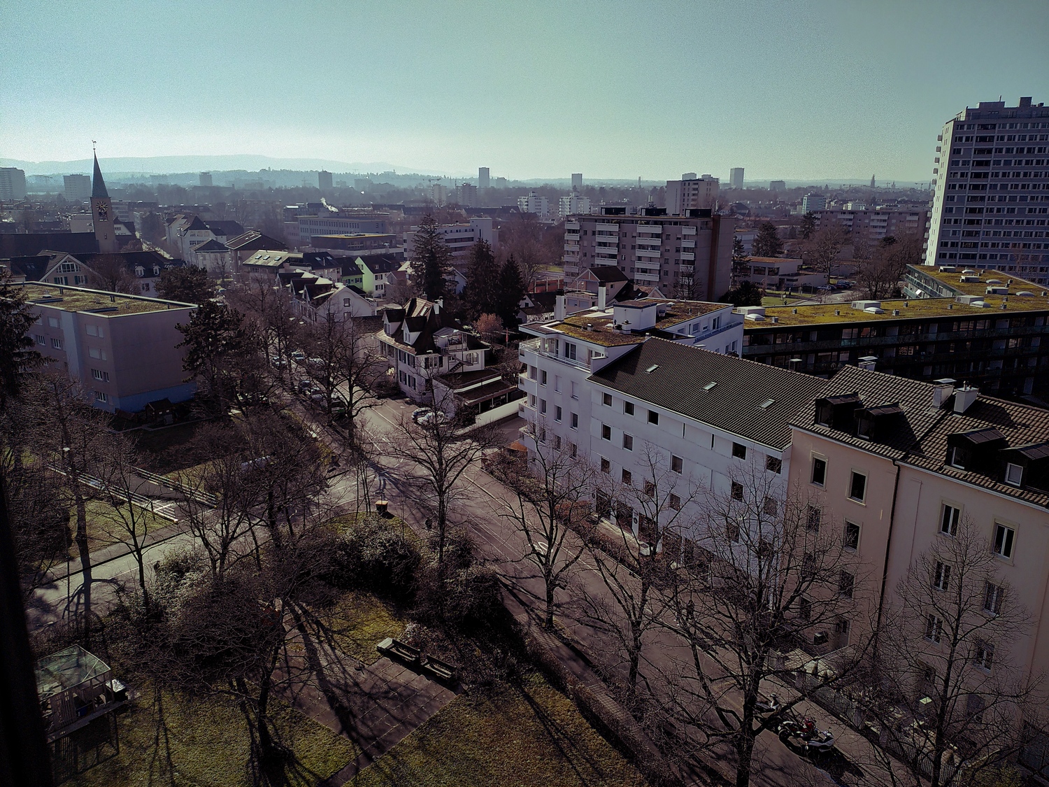 Blick aus der Vogelperspektive auf Birsfelden