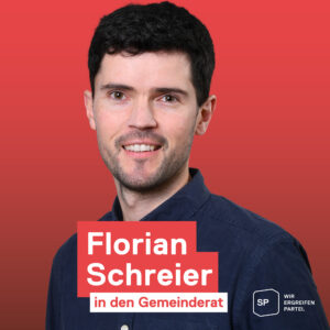 Portraitfoto mit dem Text Florian Schreier in den Gemeinderat